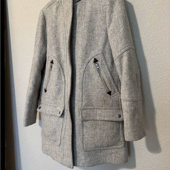 J.Crew Stadium Cloth by Nello Gori Wool Blend Hooded Coat Size 4 - Picture 4 of 8